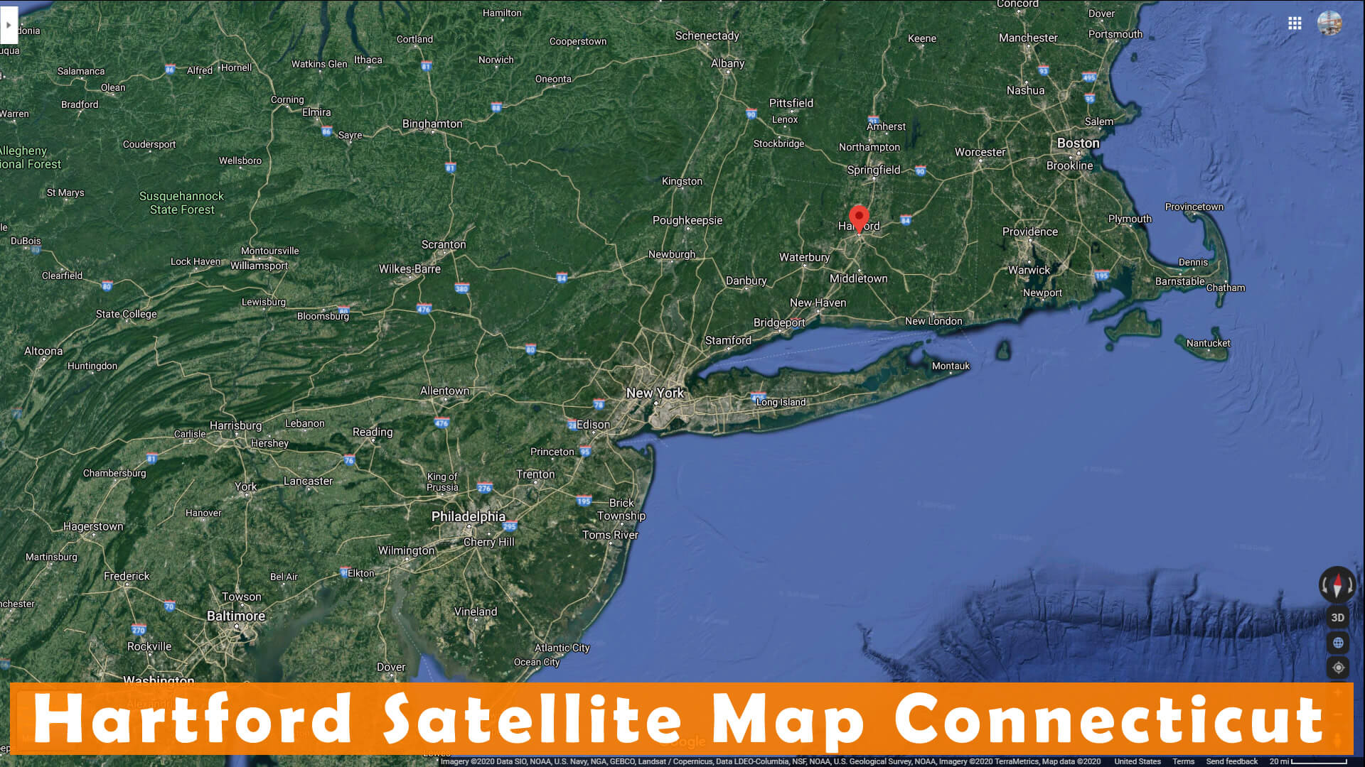 Hartford Satellite Carte Connecticut